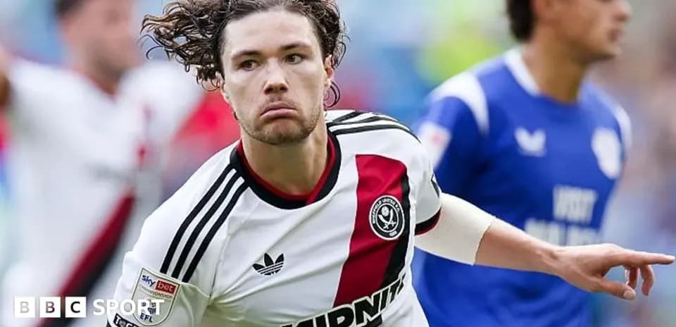 Player celebrating after scoring for Sheffield United