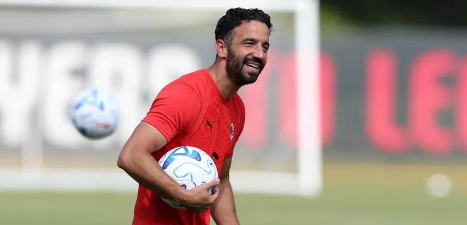 Player holding a ball during training session
