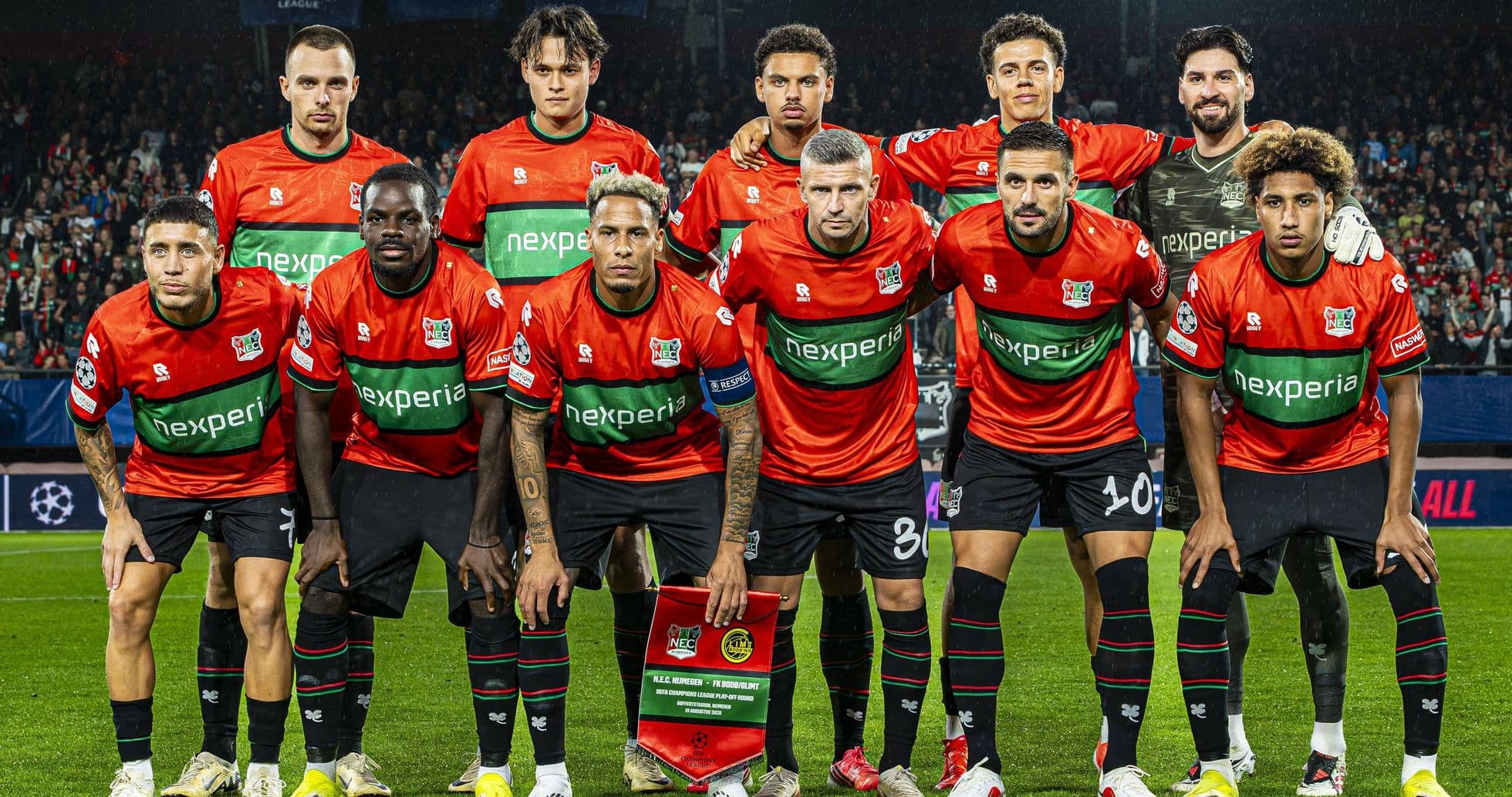 NEC Nijmegen team lineup before the match