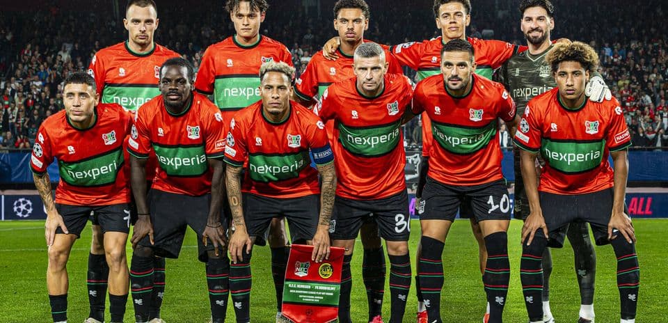 NEC Nijmegen team lineup before the match