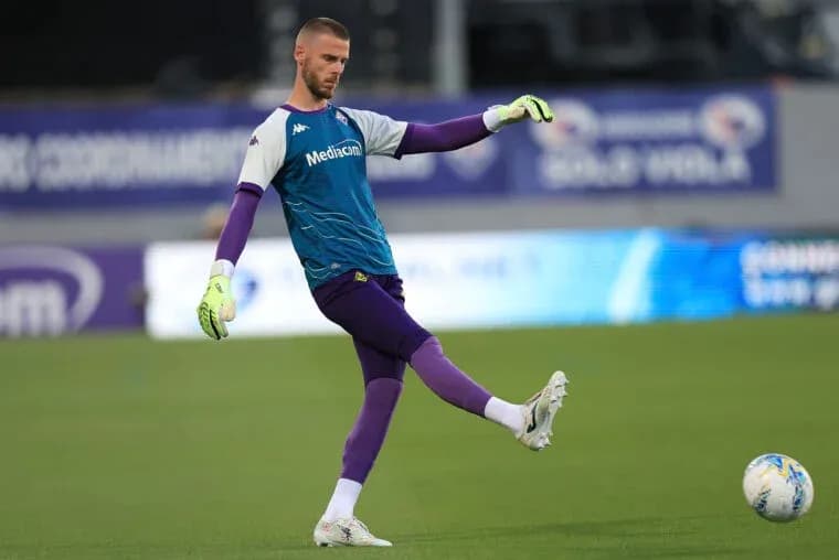 Goalkeeper practicing a kick during training session