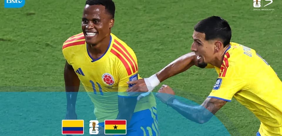 Colombian players celebrating a goal during match