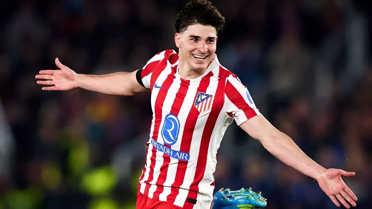 Player celebrating after scoring a goal for Atlético Madrid