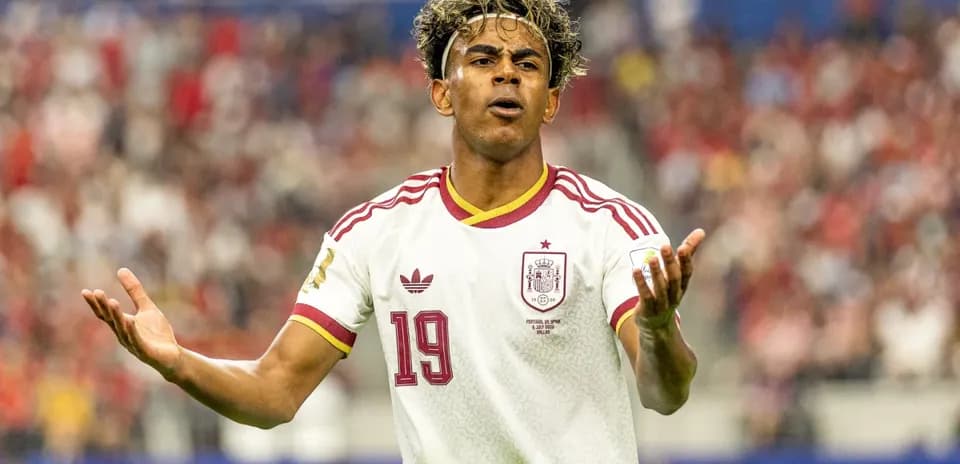 Player gesturing during a match for Spain