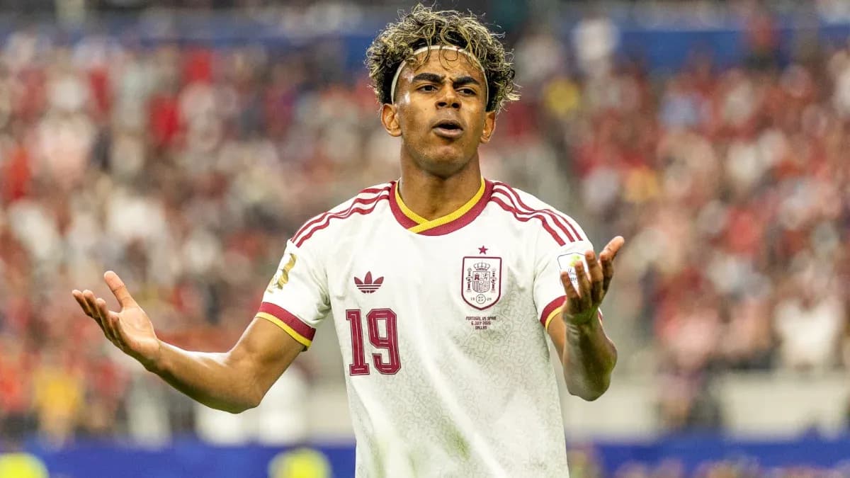 Player gesturing during a match for Spain