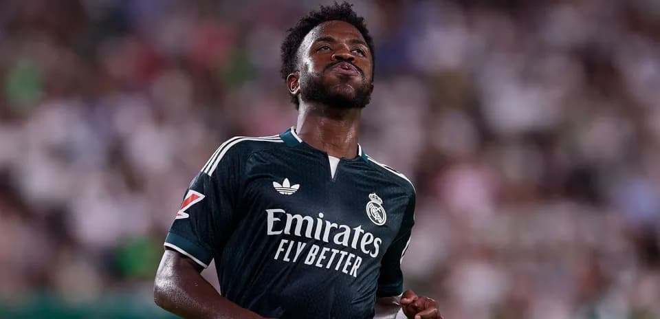 Player in Real Madrid kit on the field