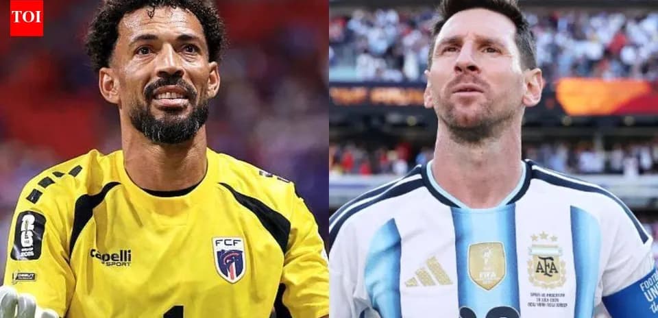 Two football players in their national team jerseys