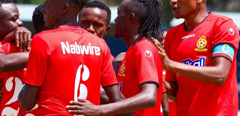 Police players celebrating during FKF Premier League match