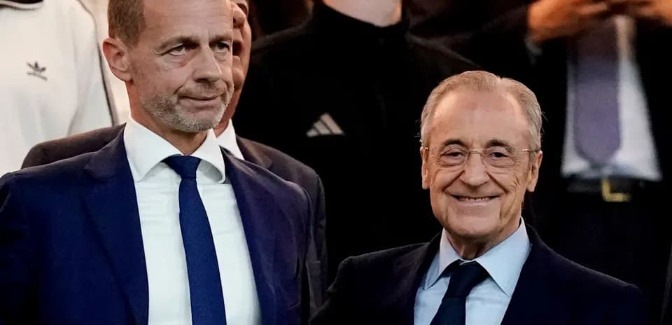 UEFA president and Real Madrid president at event