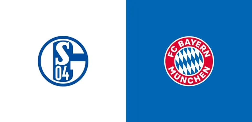 Logos of Schalke 04 and FC Bayern München