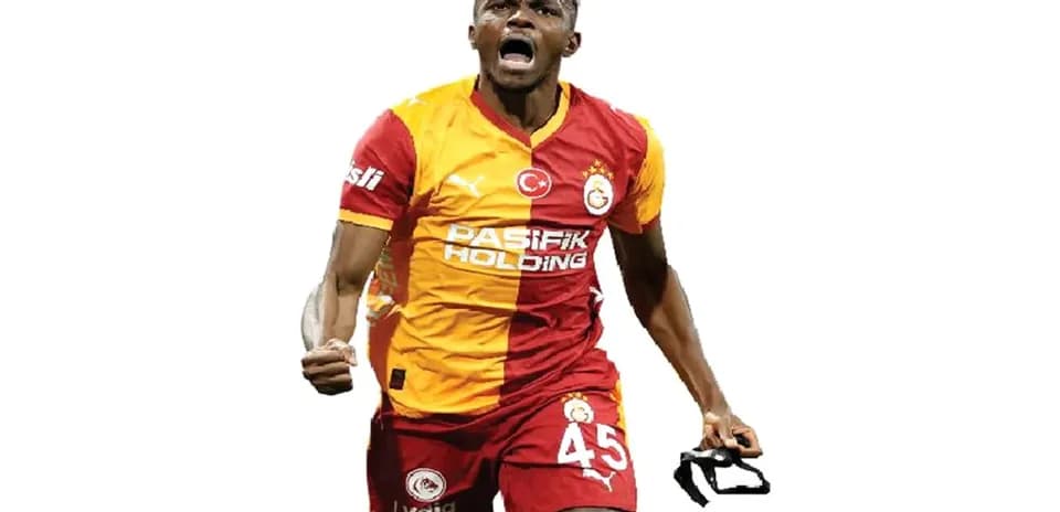Player celebrating in Galatasaray team uniform
