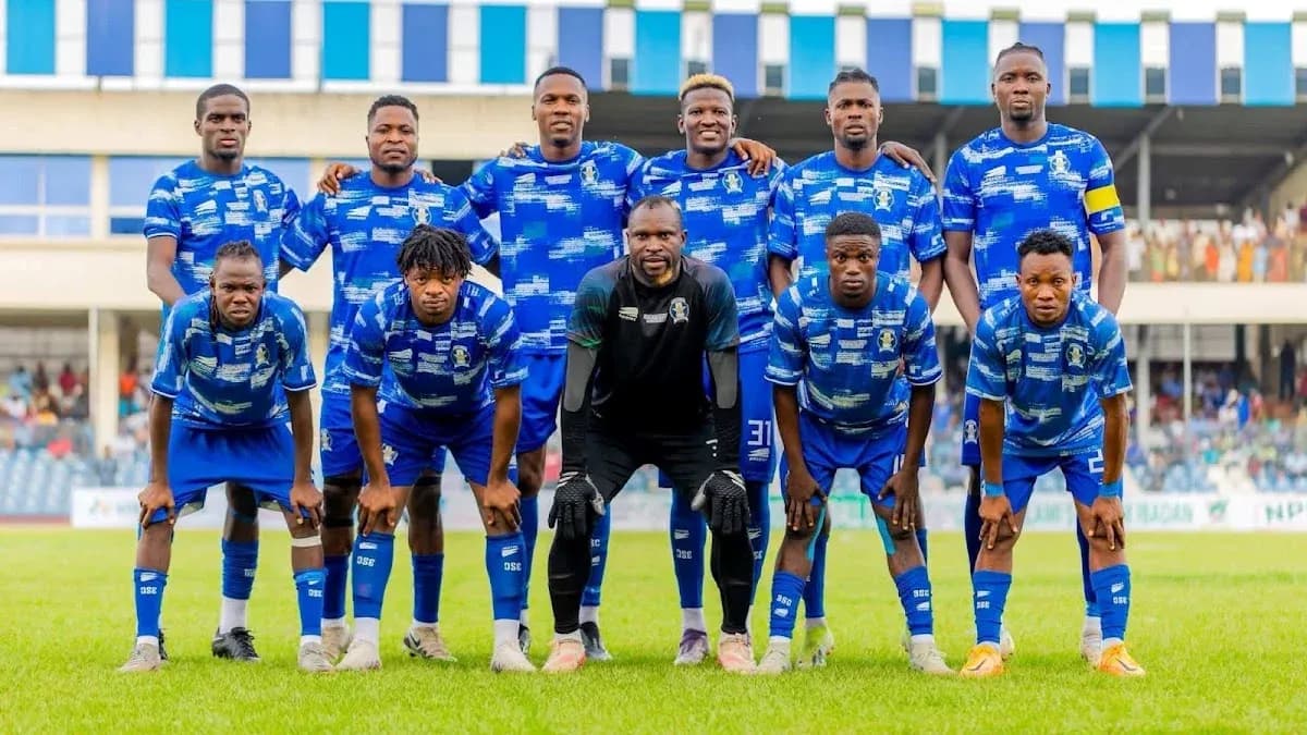Shooting Stars team lineup before CAF match Shooting Stars team lineup before CAF match