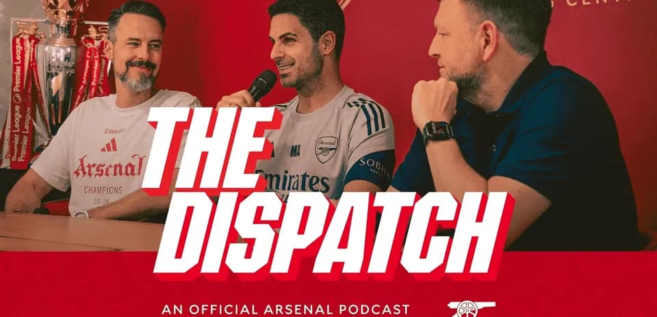 Three hosts discussing on Arsenal podcast set Three hosts discussing on Arsenal podcast set