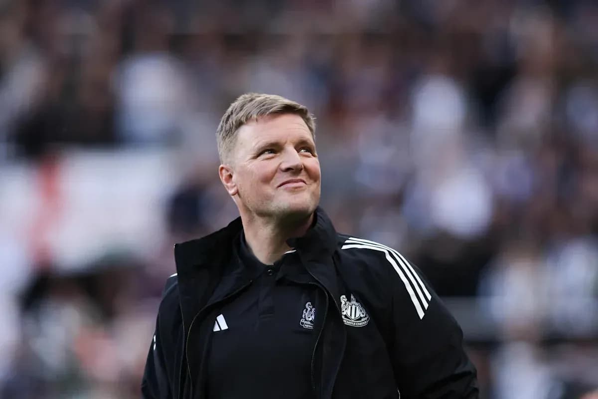 Newcastle United manager on the sideline during match Newcastle United manager on the sideline during match