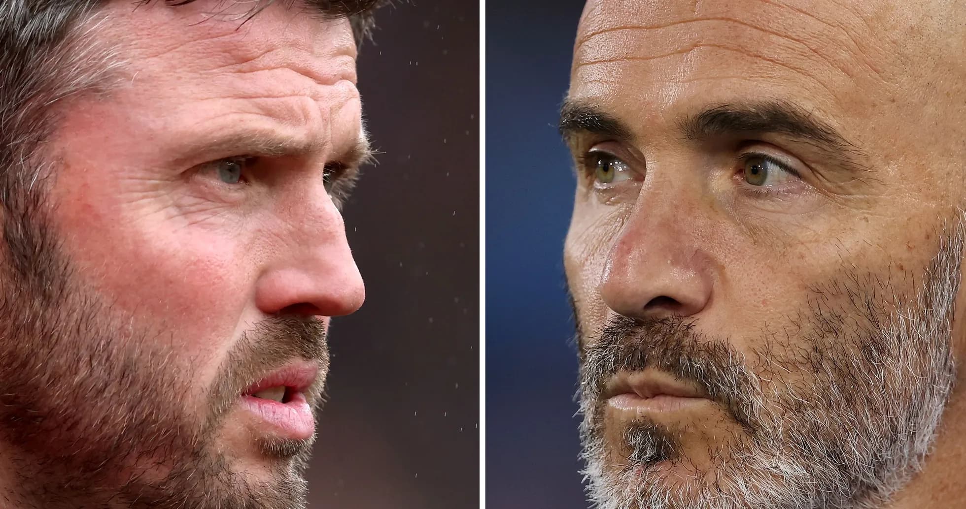 Two coaches in profile during match Two coaches in profile during match