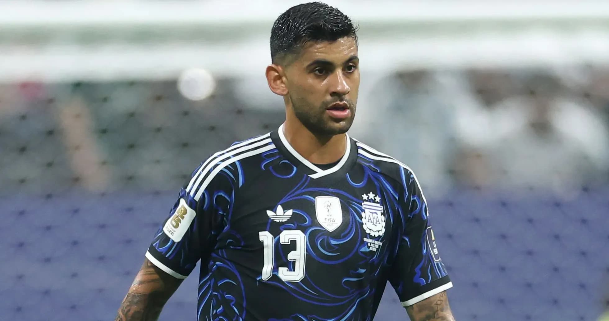 Player in Argentina jersey during a match Player in Argentina jersey during a match