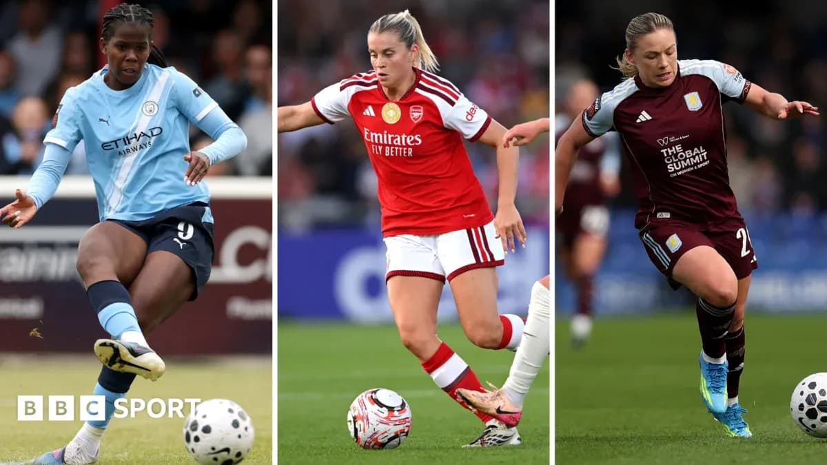Three female football players dribbling the ball Three female football players dribbling the ball