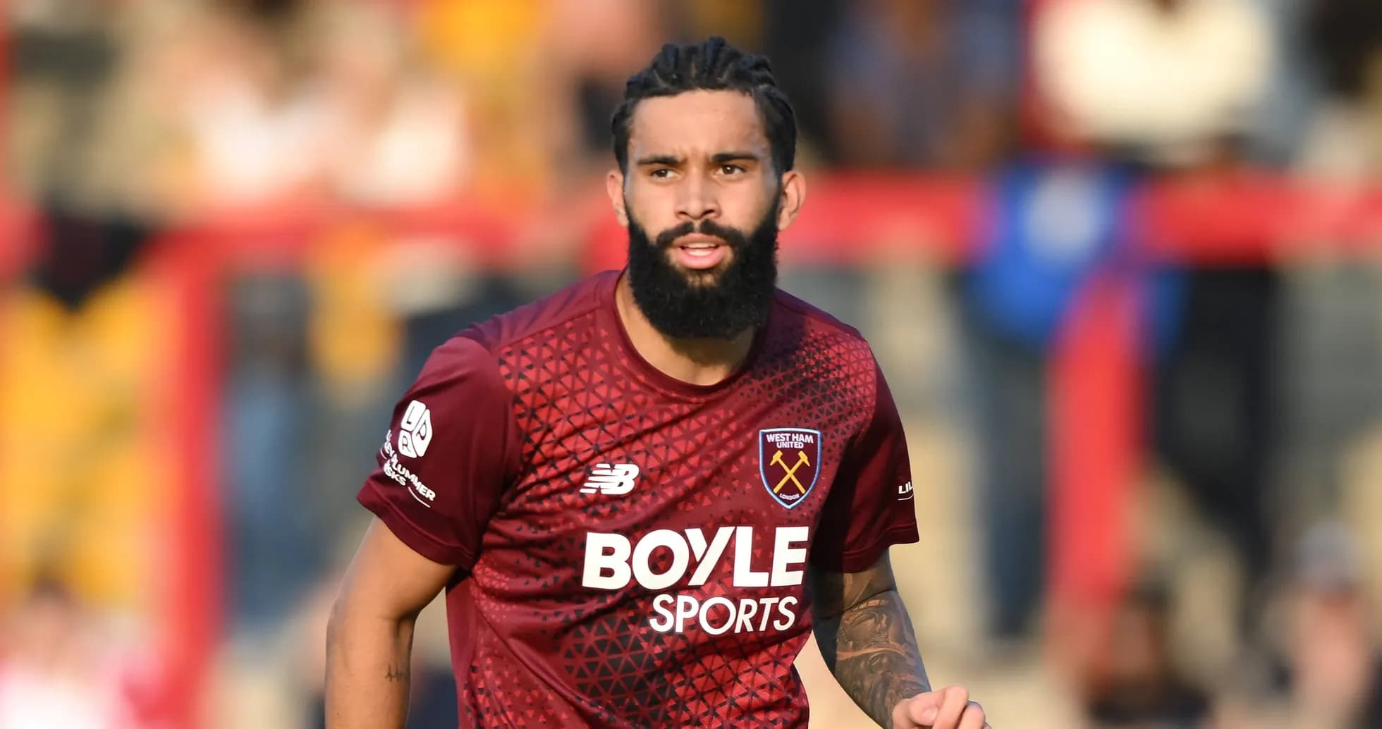 Player in West Ham United kit during match Player in West Ham United kit during match