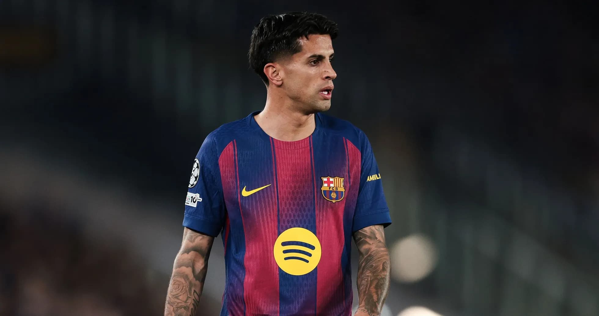 Player in FC Barcelona kit during match Player in FC Barcelona kit during match