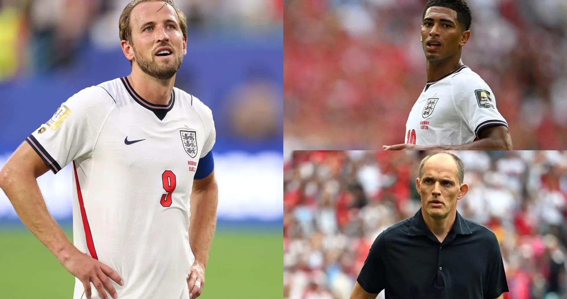 Harry Kane and Jude Bellingham during a match with coach Harry Kane and Jude Bellingham during a match with coach