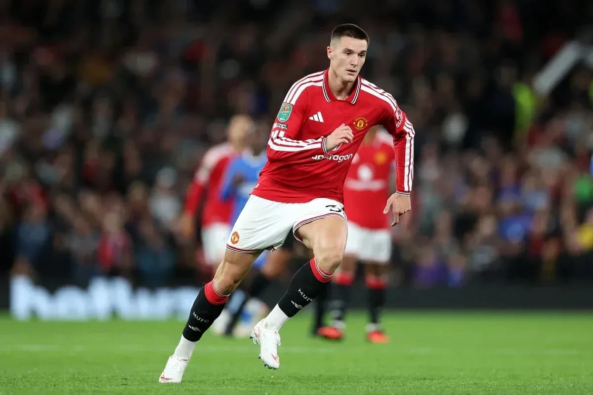 Player running during Manchester United match Player running during Manchester United match