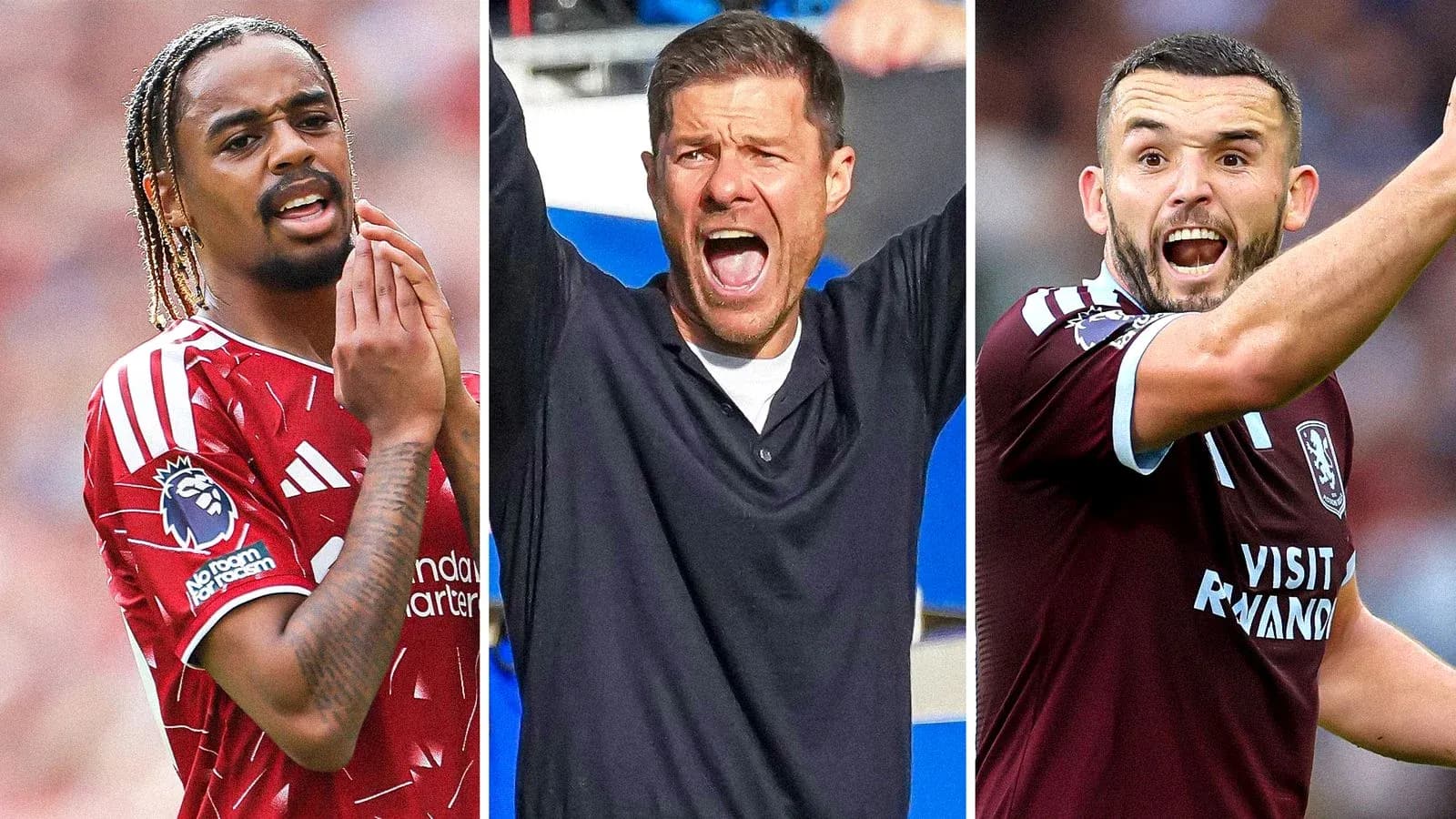 Three football players and a coach celebrating during match Three football players and a coach celebrating during match
