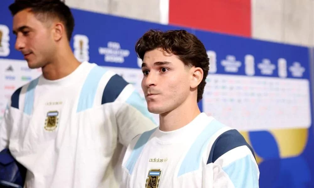 Two players in Argentina team uniforms before match Two players in Argentina team uniforms before match