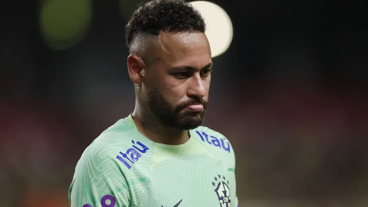 Neymar in Brazil jersey during a match Neymar in Brazil jersey during a match