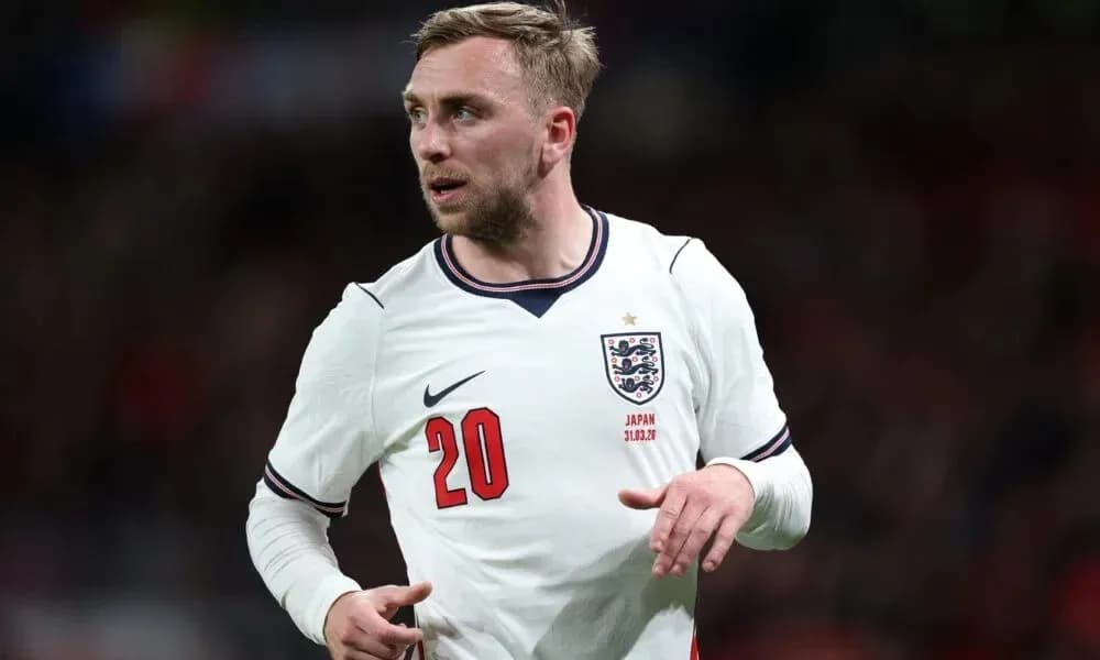 Player wearing England jersey during match action Player wearing England jersey during match action