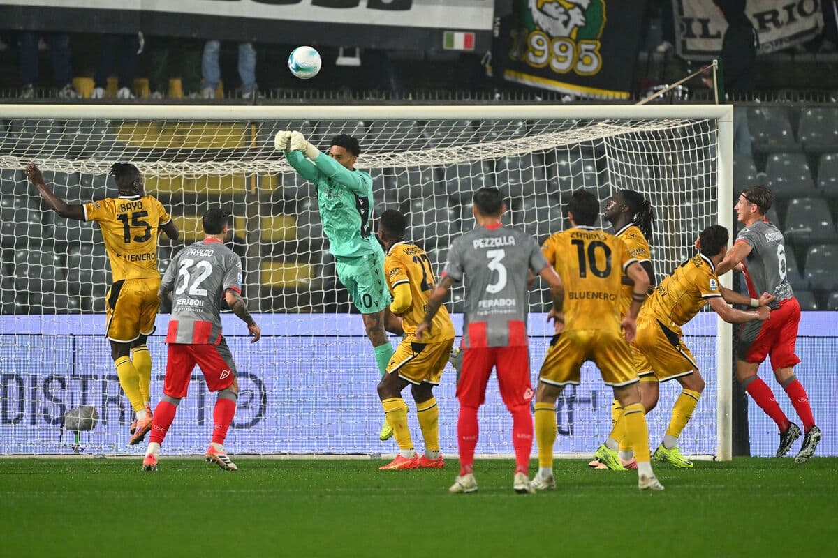 Goalkeeper making a save during Serie A match Goalkeeper making a save during Serie A match