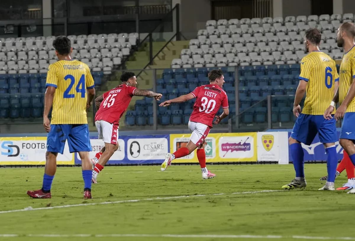 Players celebrating a goal during FK Crvena Zvezda match Players celebrating a goal during FK Crvena Zvezda match