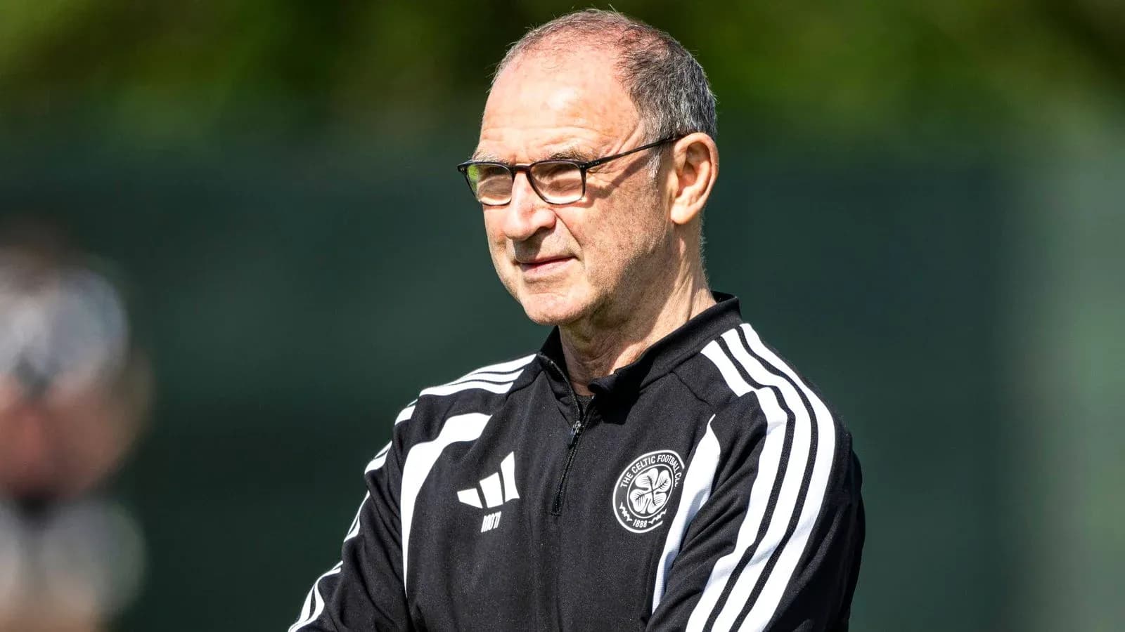 Celtic FC manager observing training session Celtic FC manager observing training session