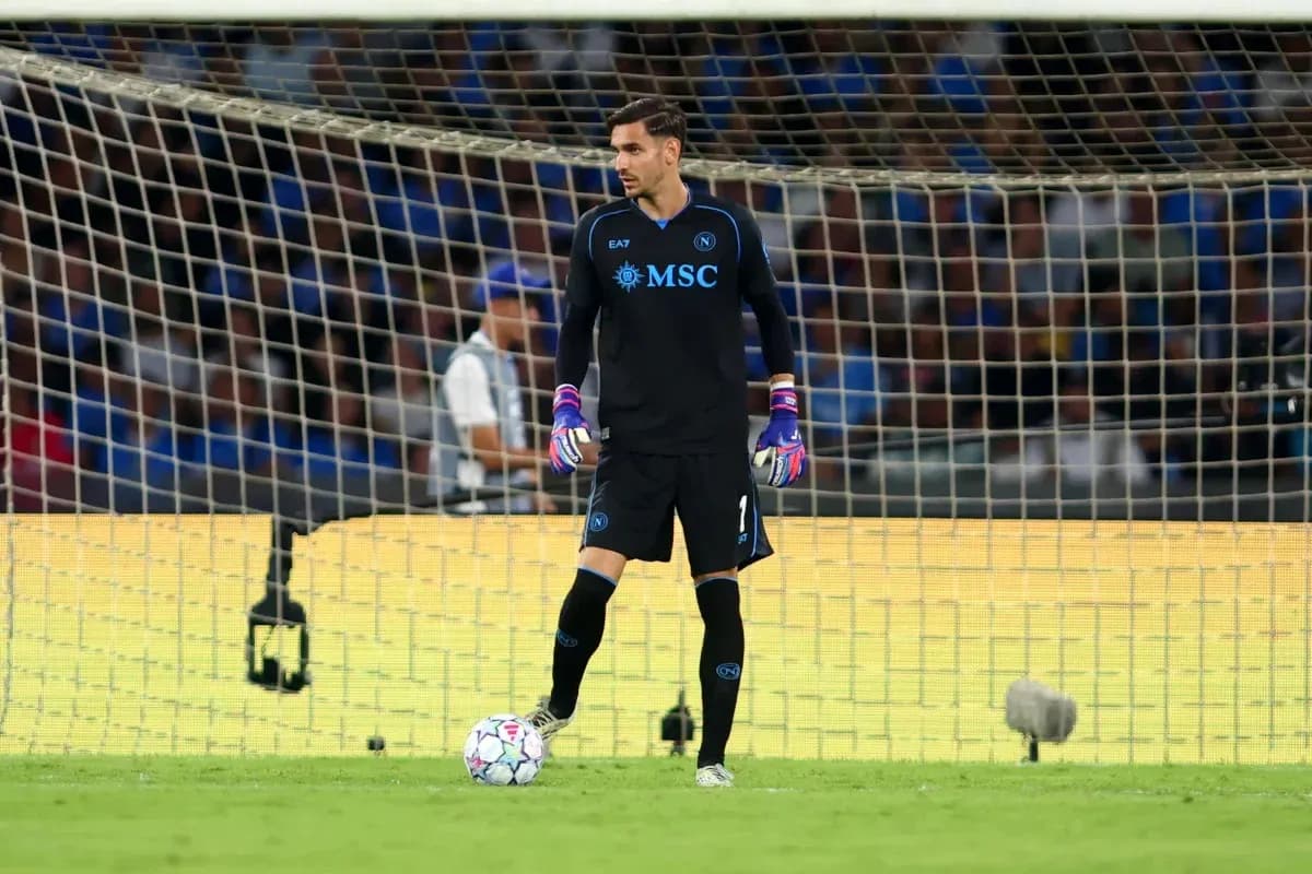 Goalkeeper in black kit preparing for play Goalkeeper in black kit preparing for play