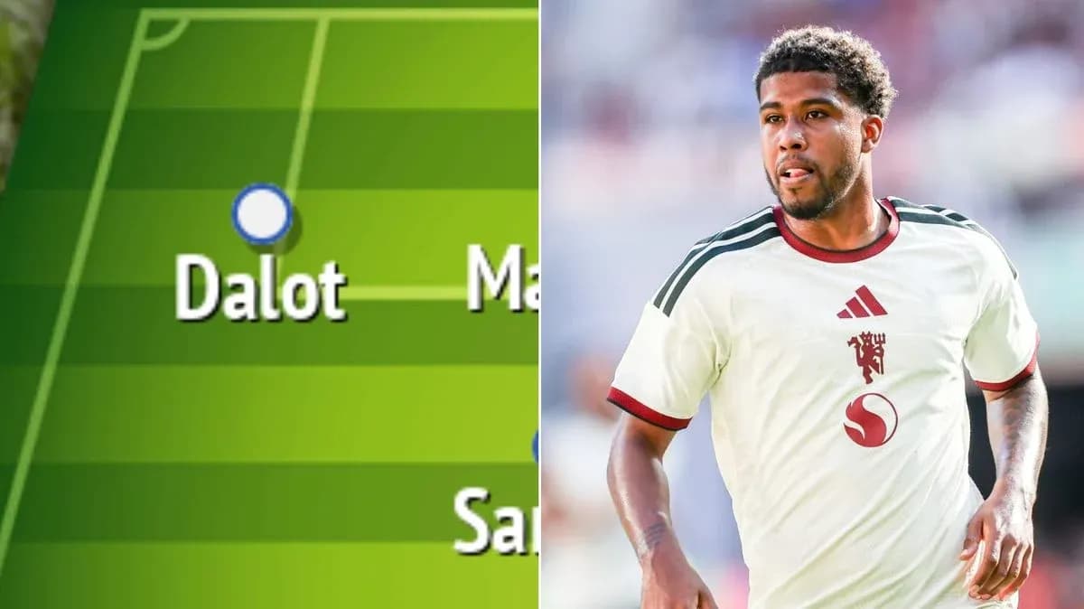 Dalot's position on the field and player in action Dalot's position on the field and player in action