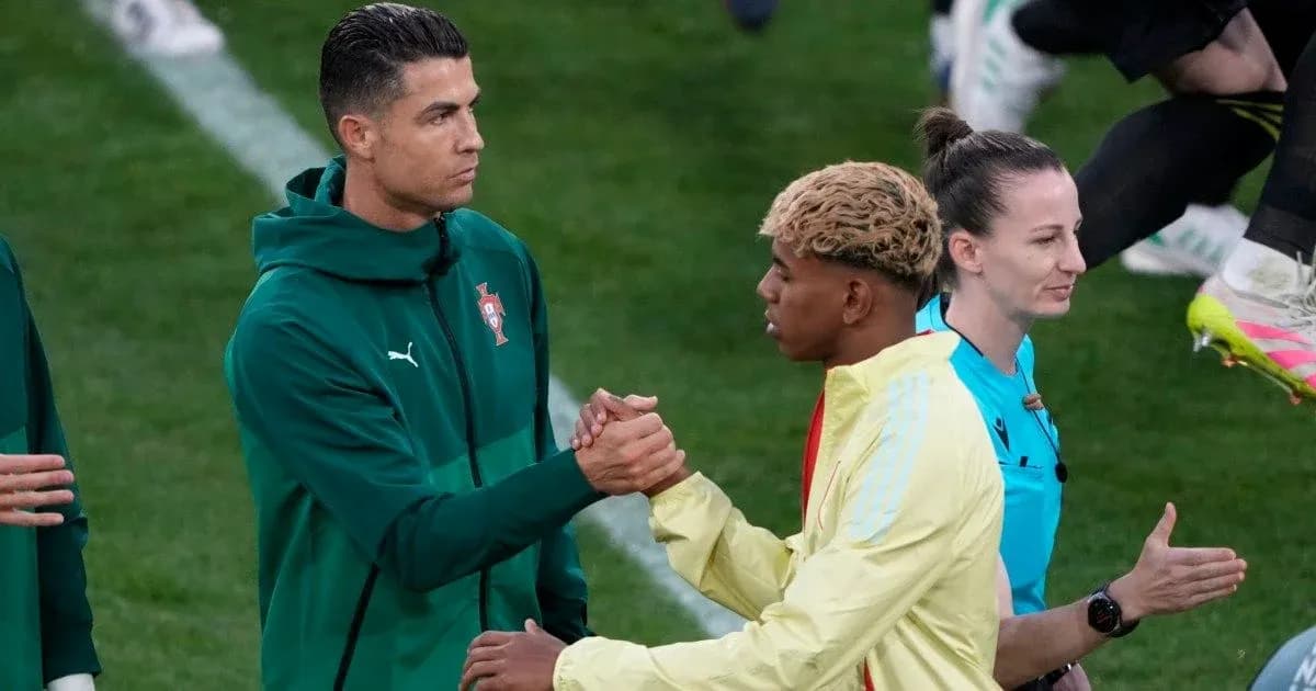 Two players shaking hands before the match Two players shaking hands before the match