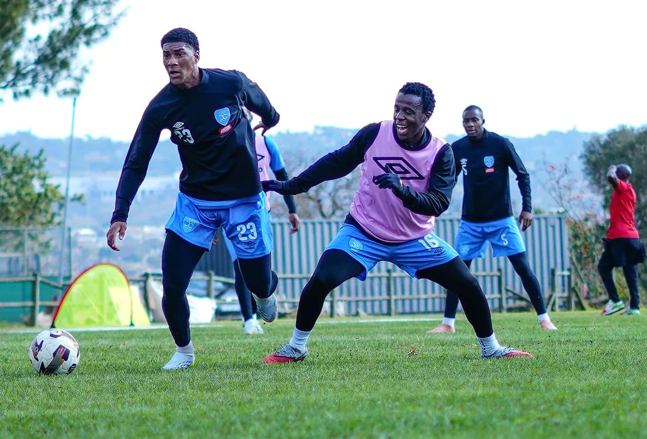 Players training before CAF Confederation Cup match Players training before CAF Confederation Cup match
