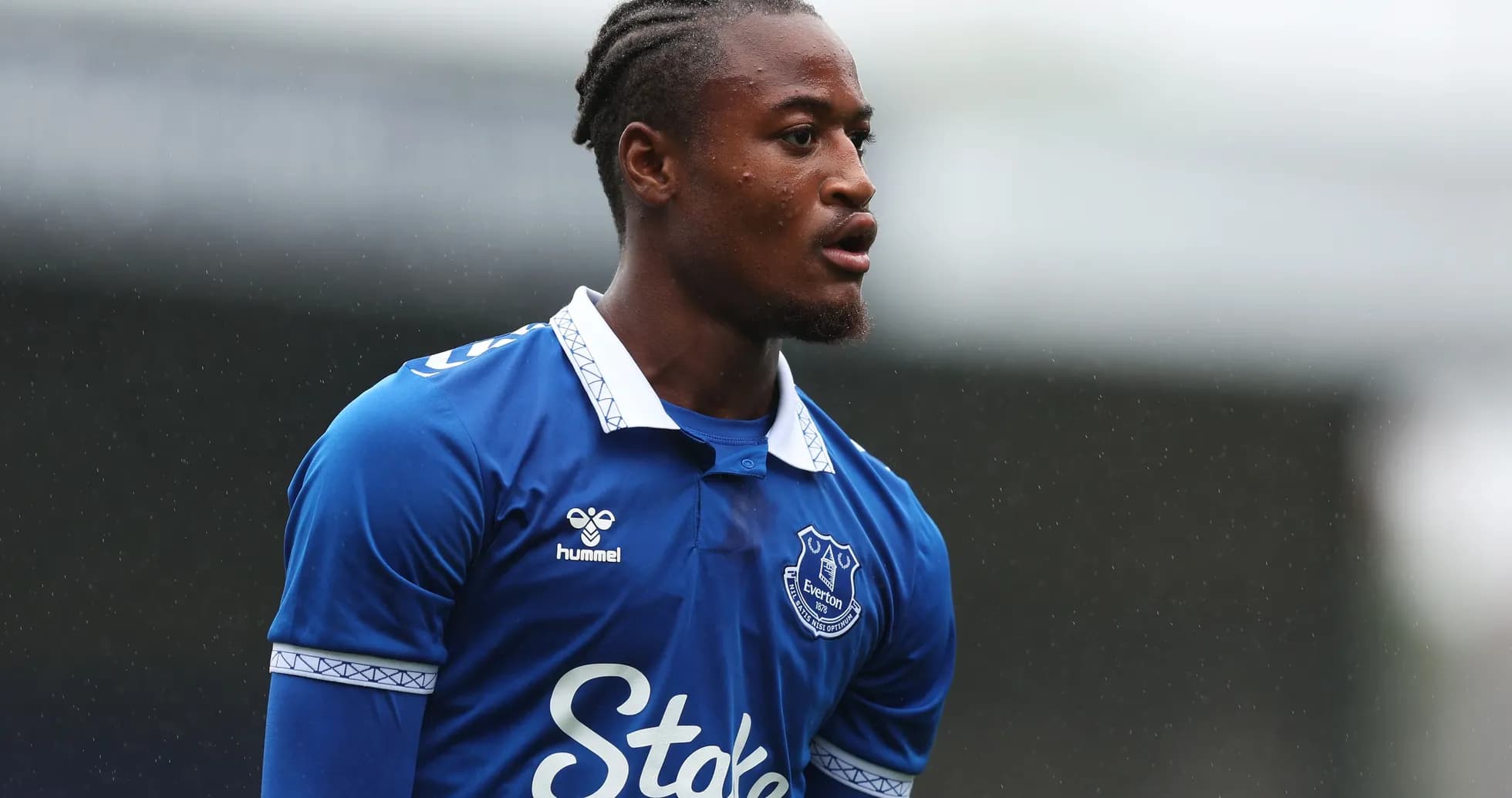 Player in blue Everton kit during match Player in blue Everton kit during match