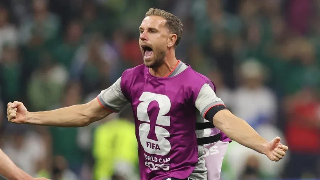 Player celebrating enthusiastically during a match Player celebrating enthusiastically during a match