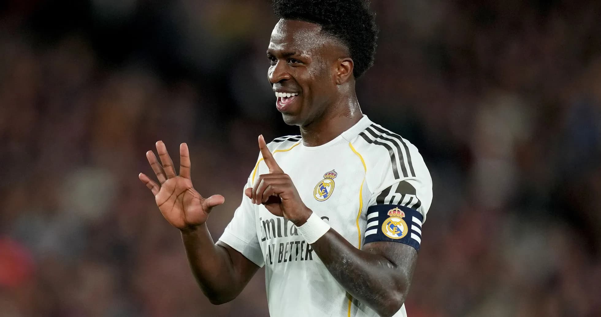 Player celebrating with gesture during match Player celebrating with gesture during match