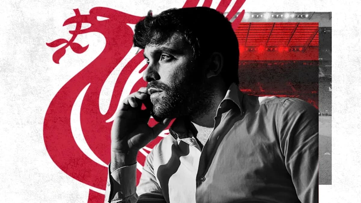 Person on phone with Liverpool FC logo background Person on phone with Liverpool FC logo background