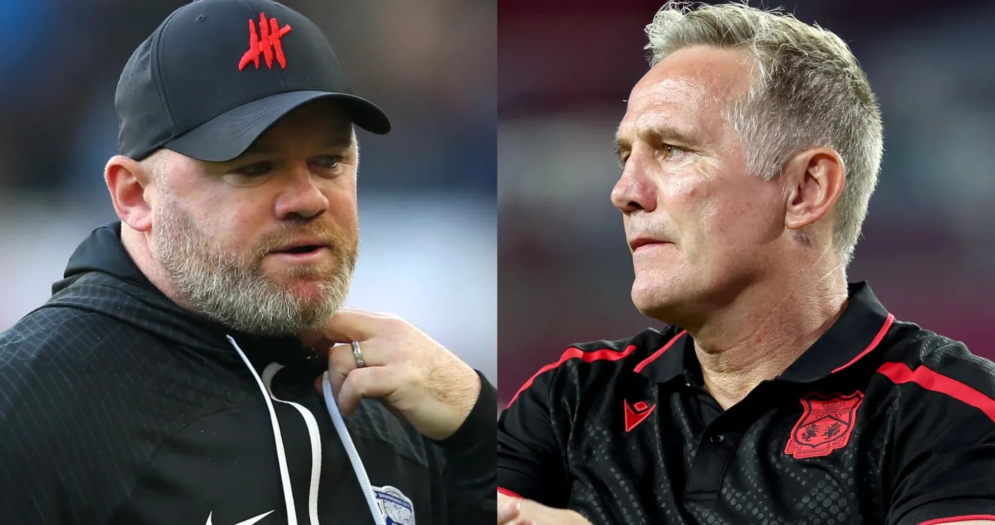 Two football managers during a match discussion Two football managers during a match discussion