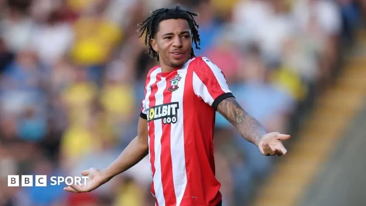 Southampton player gesturing during match action Southampton player gesturing during match action