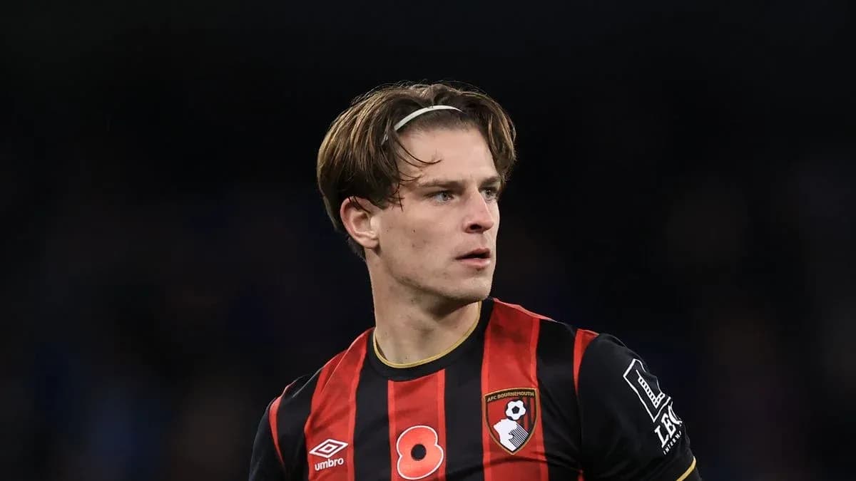 Bournemouth player in black and red jersey during match Bournemouth player in black and red jersey during match
