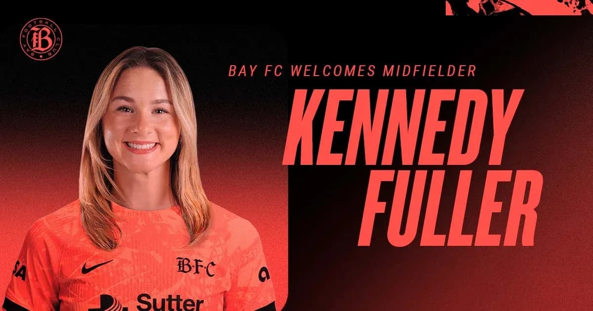 Kennedy Fuller in Bay FC jersey smiling at camera Kennedy Fuller in Bay FC jersey smiling at camera