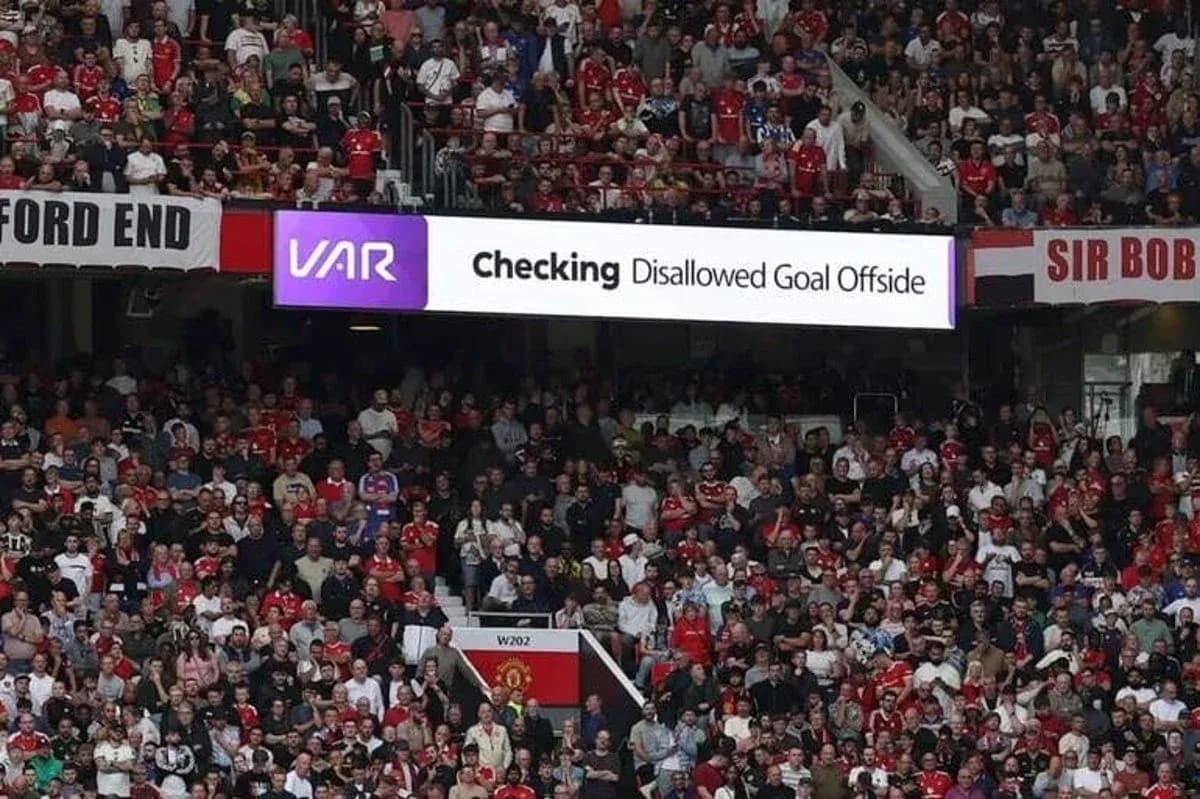 Crowd reacting to VAR decision on disallowed goal Crowd reacting to VAR decision on disallowed goal