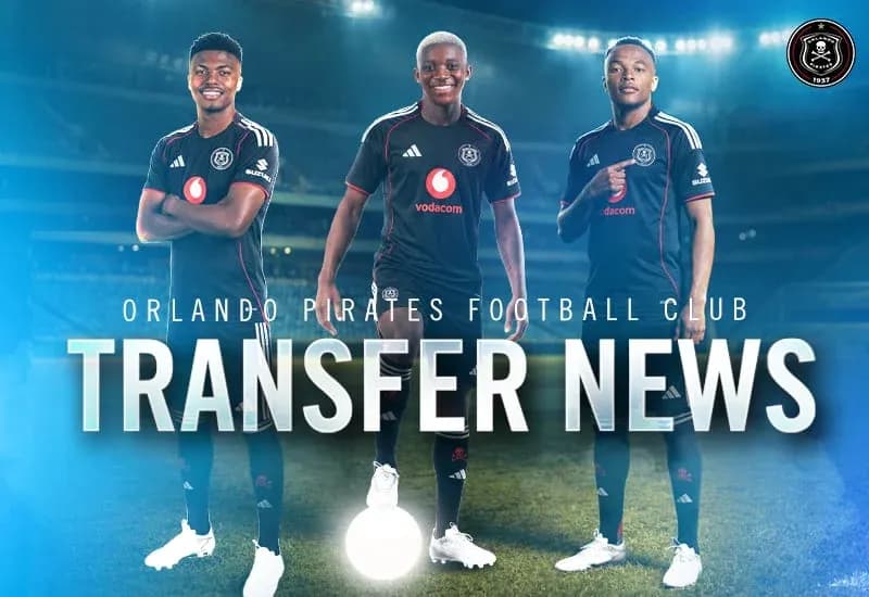 Three Orlando Pirates players posing for transfer news Three Orlando Pirates players posing for transfer news
