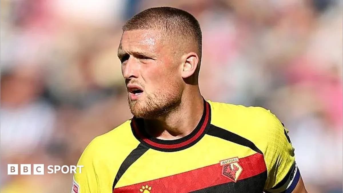 Player in Watford jersey during match action Player in Watford jersey during match action