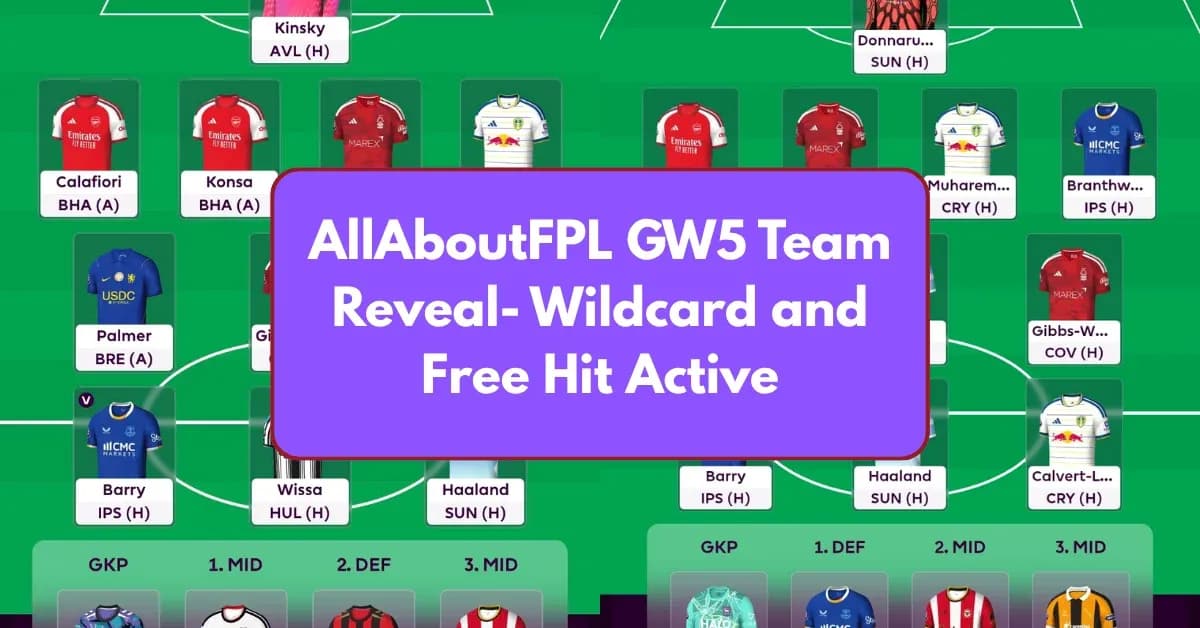 Fantasy Premier League team setup for Game Week 5 Fantasy Premier League team setup for Game Week 5