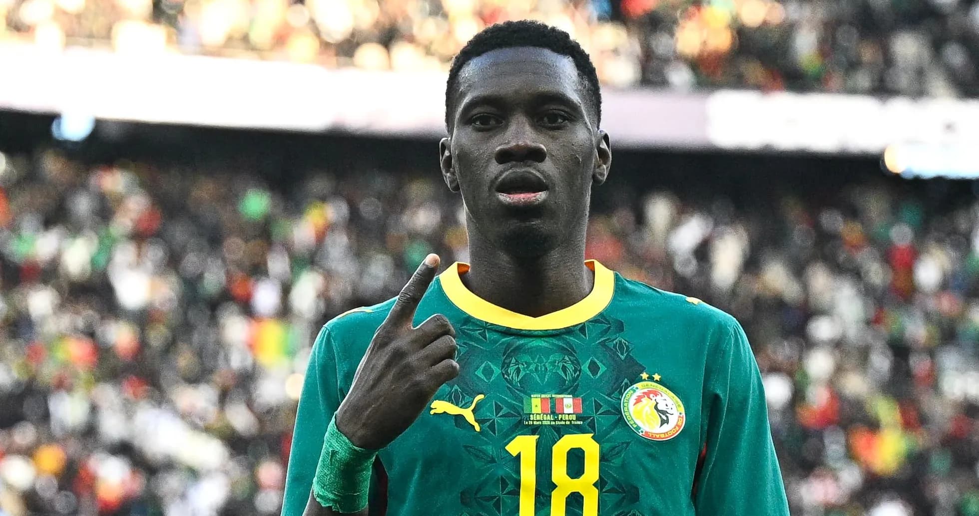 Player celebrating with finger raised during match Player celebrating with finger raised during match