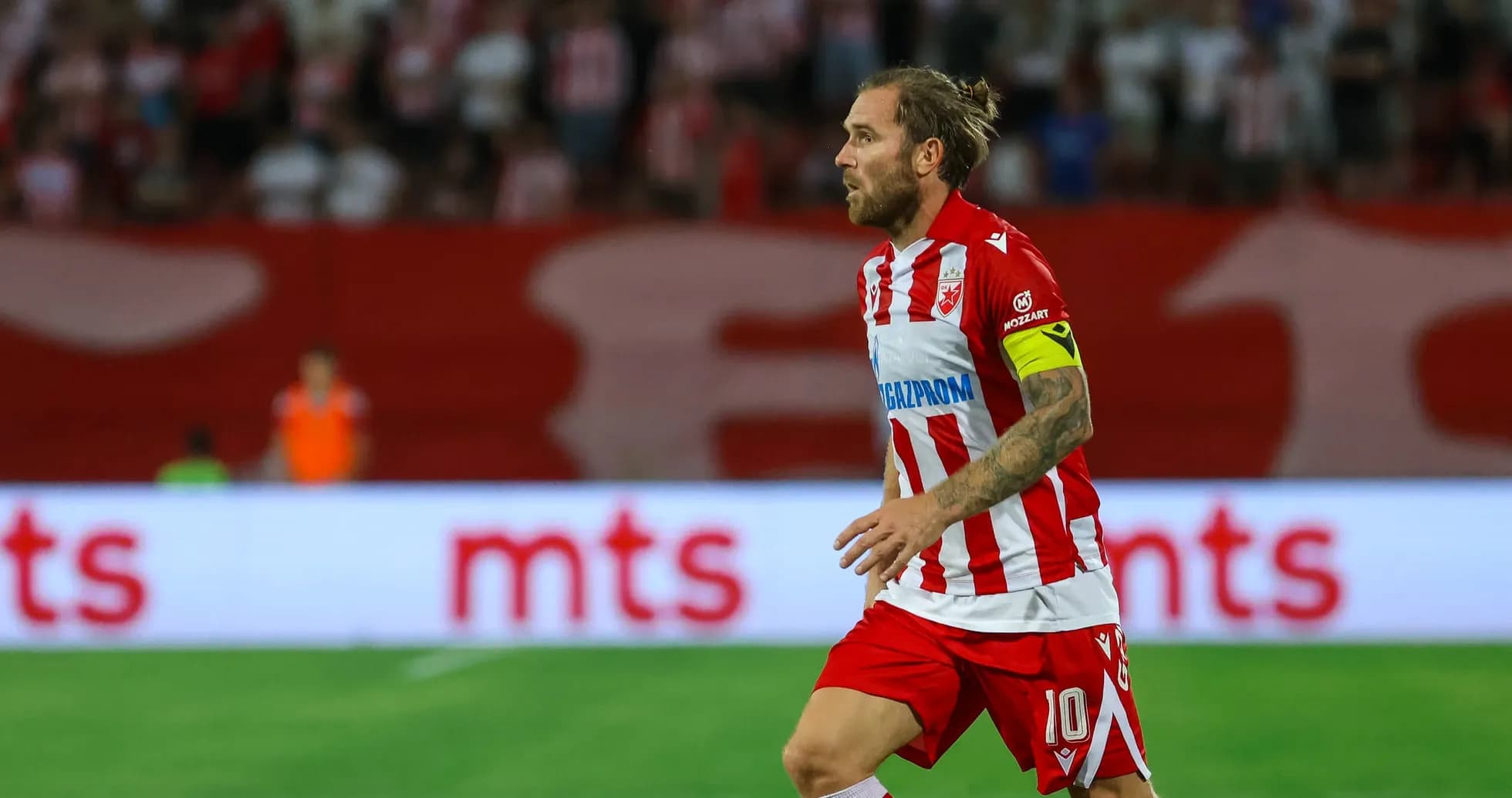 FK Crvena Zvezda player during Europa League match FK Crvena Zvezda player during Europa League match